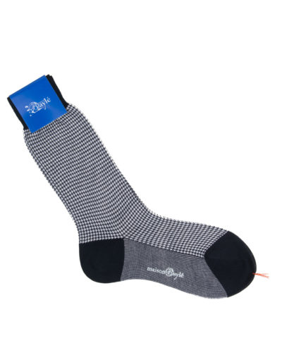 Chuassette Pied de Poule Noir et Blanc Maison Baylé Fil d'2cosse
